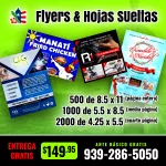 Hojas Sueltas y/o FLyers Imprenta Online > 20 años en Puerto Rico