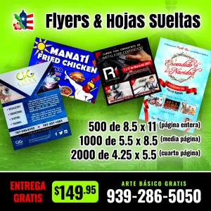 Hojas Sueltas y/o FLyers Imprenta Online > 20 años en Puerto Rico