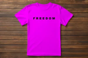 Imprenta Online - T-Shirt-Freedom-Rosa-Neon-300x200